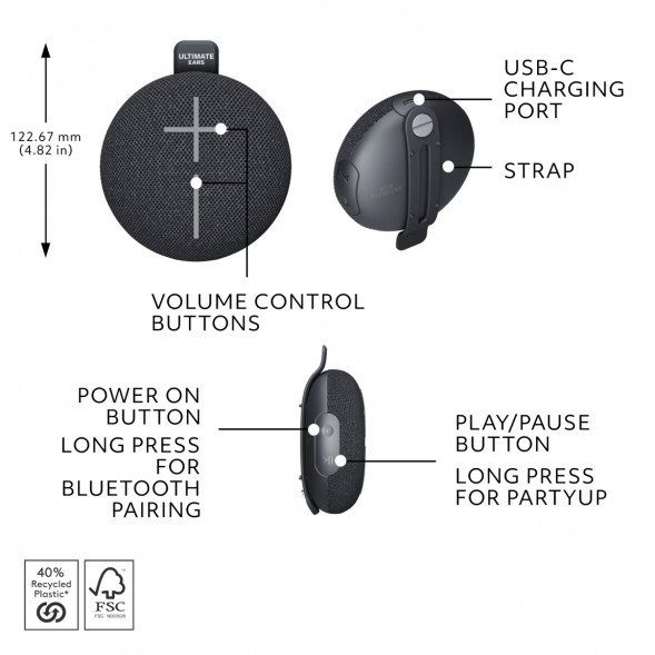 Портативная колонка Ultimate Ears MINIROLL, черный в Ставрополе