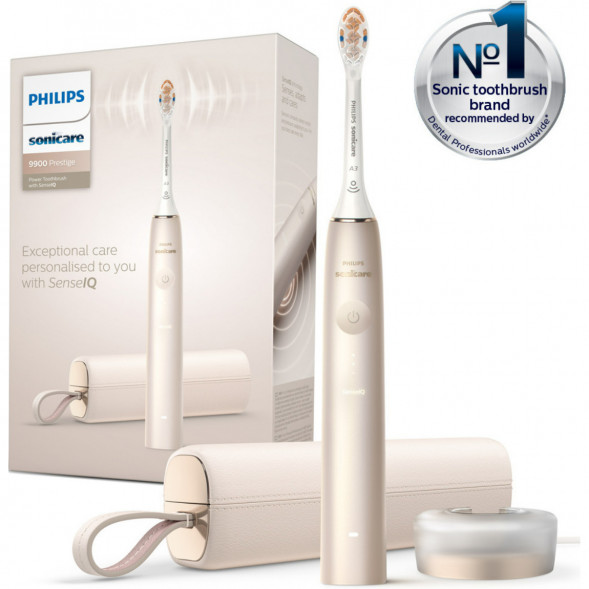 Звуковая зубная щетка Philips Sonicare 9900 Prestige HX9992, золотистое шампанское в Ставрополе