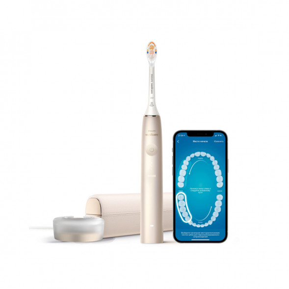 Звуковая зубная щетка Philips Sonicare 9900 Prestige HX9992, золотистое шампанское в Ставрополе