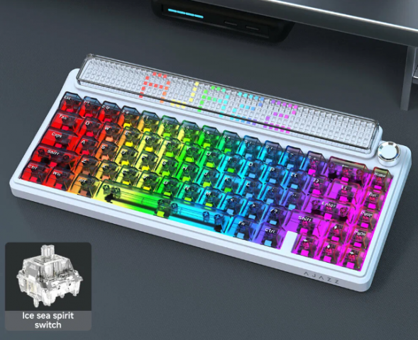 Беспроводная игровая механическая клавиатура Ajazz Pixel 68, 8K, Hot-Swap, RGB, с матричным LED экраном в Ставрополе