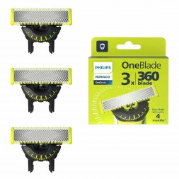 Сменные лезвия Philips OneBlade 360 QP430/50, 3 штуки