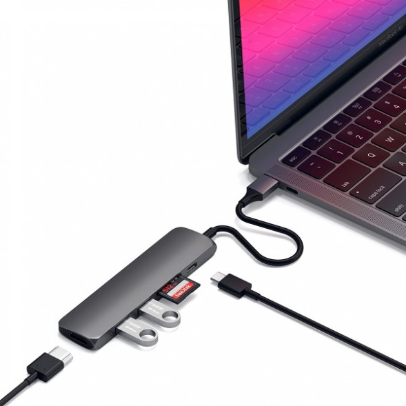 USB-C адаптер Satechi Type-C Slim Multiport Adapter V2 (ST-SCMA2M) в Ставрополе